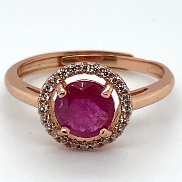 Jegdalek Ruby 1.00ct Rose Gold Solid Silver Ring - Picture 7 of 7